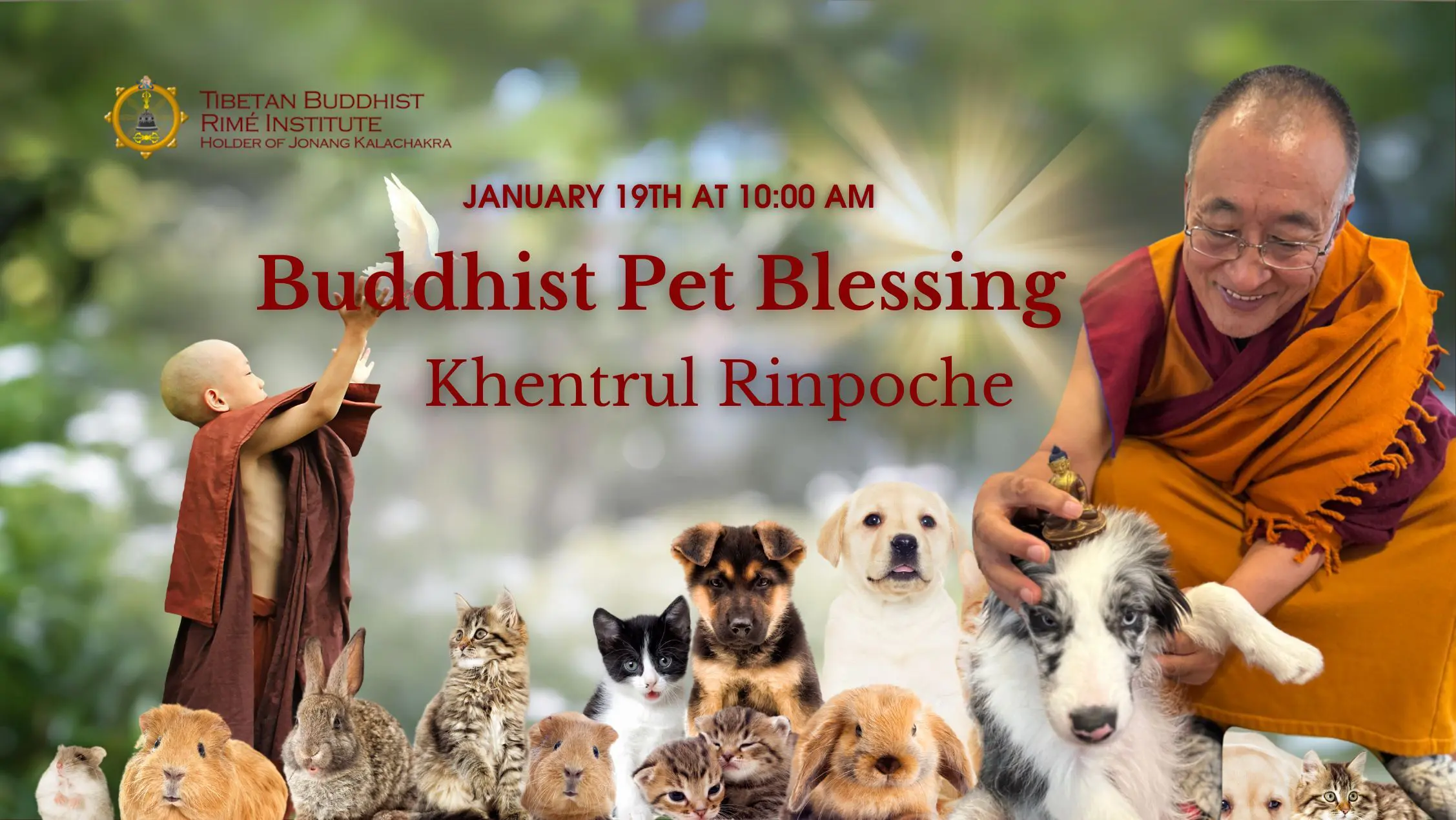 Khentrul Rinpoche performs Buddhist pet blessing.