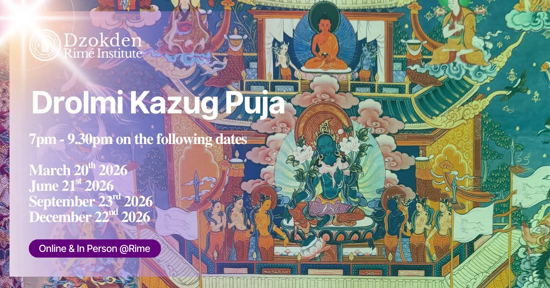 In-Person & Online: 21 Taras Precious Excellent Wish-fulfilling Vase Puja (Restricted)