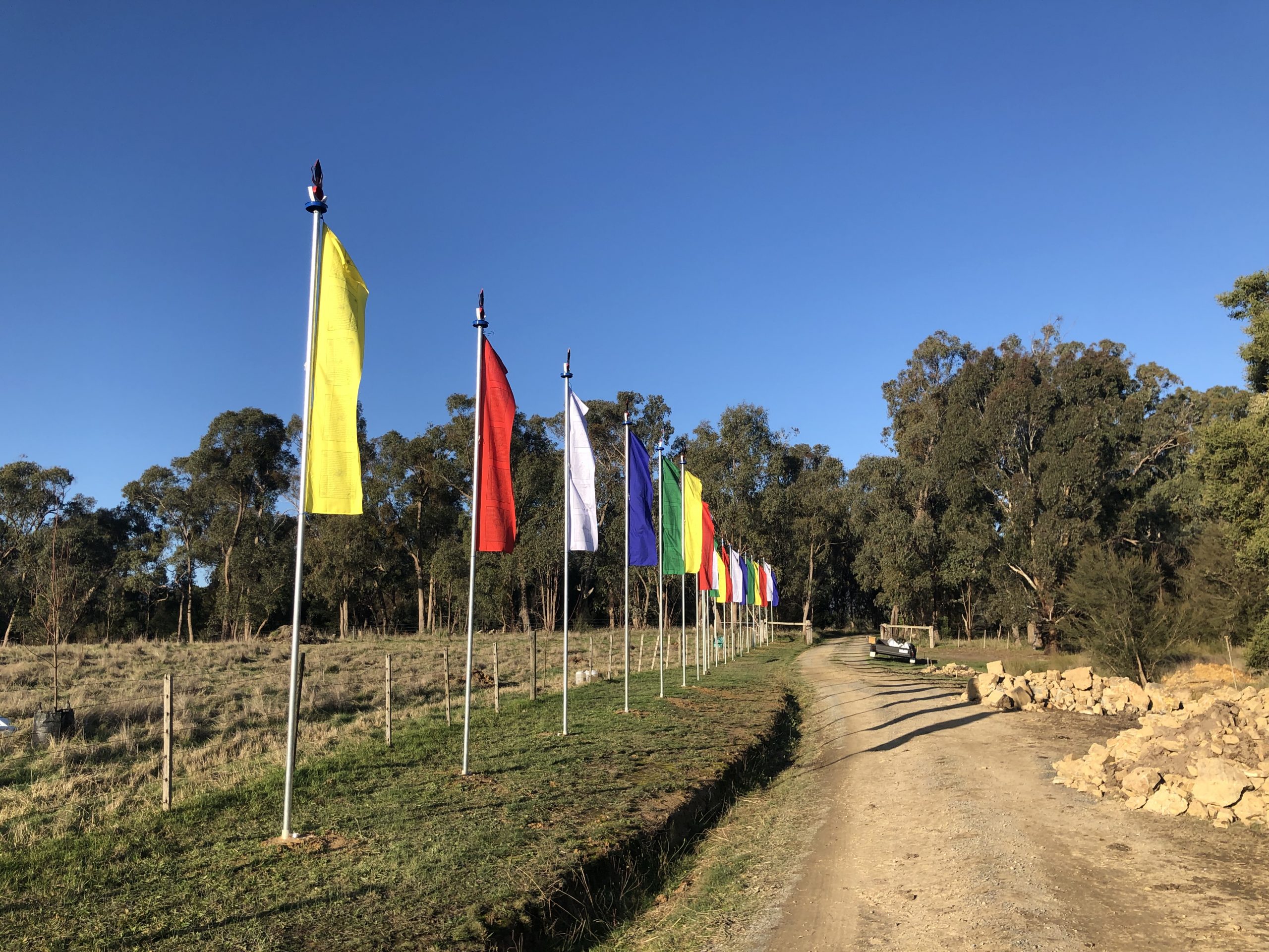 Prayer Flags Raised at Land of Shambhala